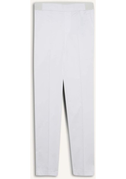 Sigaret Saten Kumaş Pantolon Normal Bel Basic Düz Beli Lastikli Düz Paça J8743AZ25SM