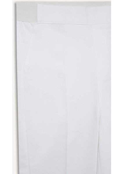 Sigaret Saten Kumaş Pantolon Normal Bel Basic Düz Beli Lastikli Düz Paça J8743AZ25SM