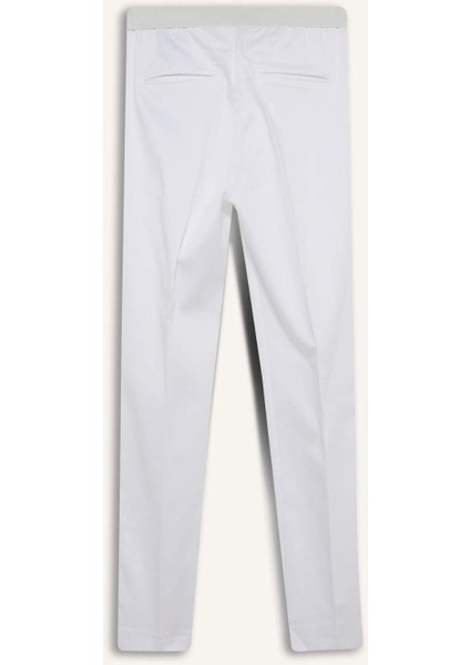 Sigaret Saten Kumaş Pantolon Normal Bel Basic Düz Beli Lastikli Düz Paça J8743AZ25SM