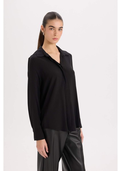 Regular Fit Basic Düz Uzun Kollu GÖMLEK W1802AZ25SP
