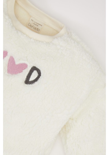 Kız Bebek 2'li Takım Baskılı Sweatshirt İspanyol Paça Alt D7261A524WN