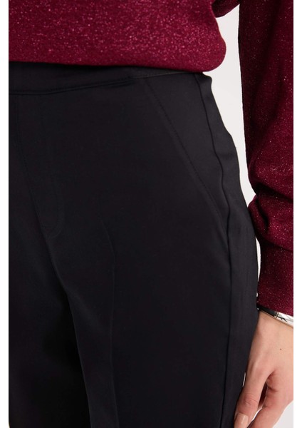 Sigaret Saten Kumaş Pantolon Normal Bel Basic Düz Beli Lastikli Düz Paça J8743AZ25SM