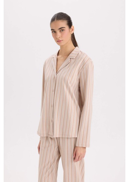 Fall in Love Pijama Takım Uzun Kollu Düğmeli Üst Beli Lastikli Uzun Alt D2260AX24WN