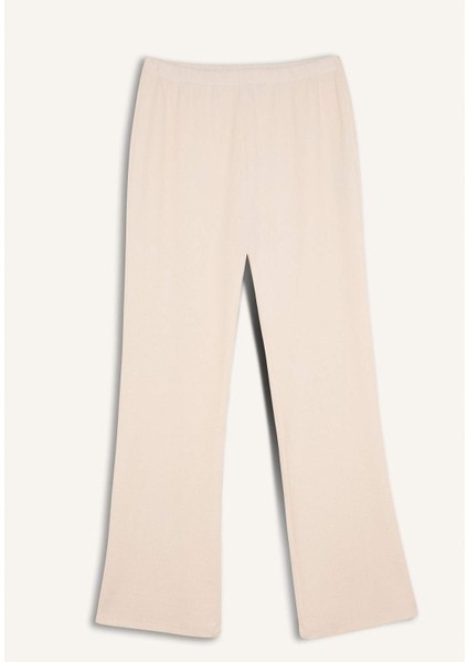 Pijama Takımı Regular Fit Basic Düz Uzun Kollu Üst Geniş Bol Paça Alt-Fall in Love D2259AX24WN