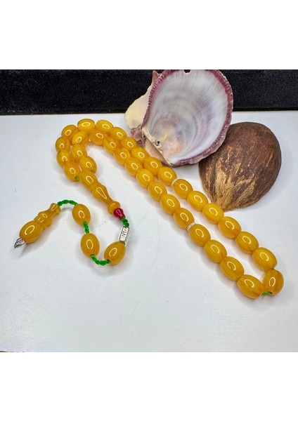 Zeyzun Işçilik Osmanlı Torunu Çubuk Sıkma Kehribar Tesbih