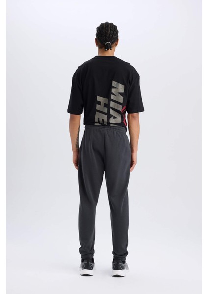 Fit NBA Miami Heat Kalın Jogger Eşofman Altı Standart Fit Beli Bağcıklı Cepli A9841AX24AU