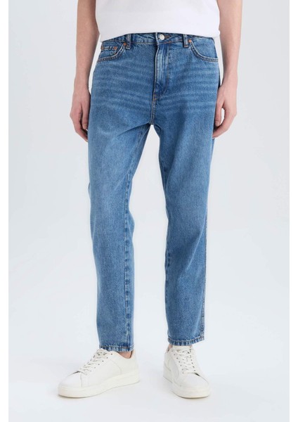 %100 Pamuk 90's Slim Fit Dar Kalıp Yüksek Bel Dar Paça Jean Pantolon D8602AX25SP