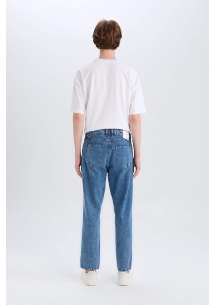 %100 Pamuk 90's Slim Fit Dar Kalıp Yüksek Bel Dar Paça Jean Pantolon D8602AX25SP
