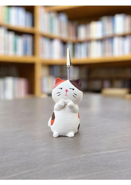 Turuncu Utangaç Kedi Fotoğraf Not Tutucu Ofis Masası Tutacak Hediyelik