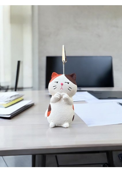 Turuncu Utangaç Kedi Fotoğraf Not Tutucu Ofis Masası Tutacak Hediyelik fiyatları