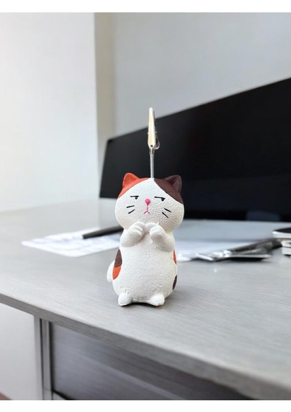 Turuncu Utangaç Kedi Fotoğraf Not Tutucu Ofis Masası Tutacak Hediyelik fırsatları