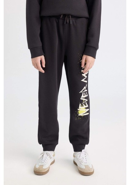 Erkek Çocuk Baskılı Beli Paçası Lastikli Eşofman Altı D7212A824WN