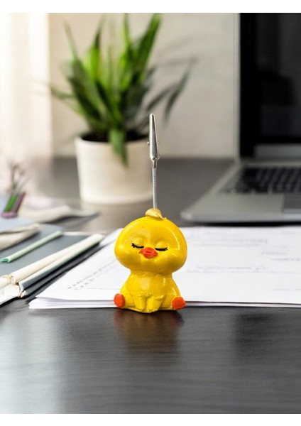 Altın Saçlı Kawaii Sevimli Sarı Civciv Fotoğraf ve Not Tutucu - Ofis Masa Not Tutacağı