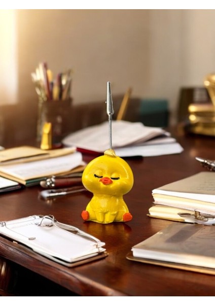 Altın Saçlı Kawaii Sevimli Sarı Civciv Fotoğraf ve Not Tutucu - Ofis Masa Not Tutacağı modelleri