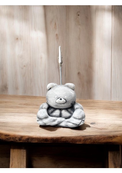 Kawaii Sevimli Kaslı Ayı Eskitme Fotoğraf ve Not Tutucu - Ofis Masa Not Tutacağı