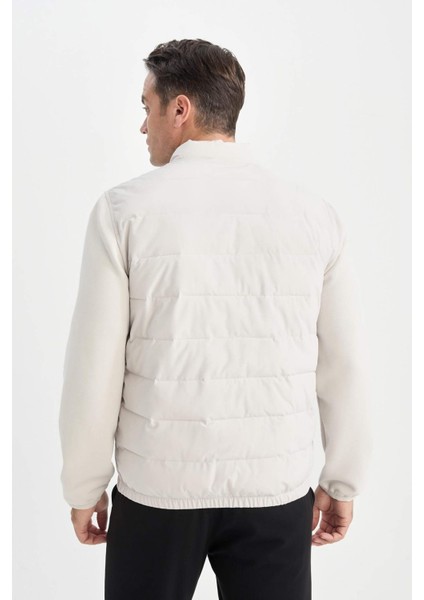 Su Geçirmez Rüzgar Geçirmez Slim Fit Dar Kesim Astarlı Fermuarlı Cepli Mont D7532AX25SP