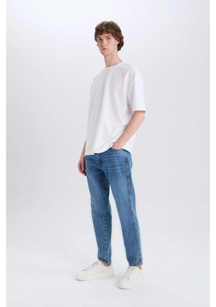 %100 Pamuk 90's Slim Fit Dar Kalıp Yüksek Bel Dar Paça Jean Pantolon D8602AX25SP