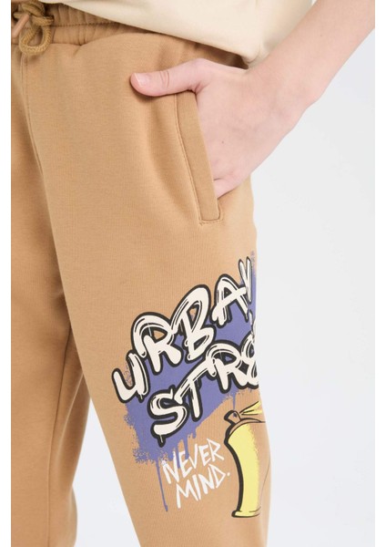 Erkek Çocuk Baskılı Beli Paçası Lastikli Eşofman Altı