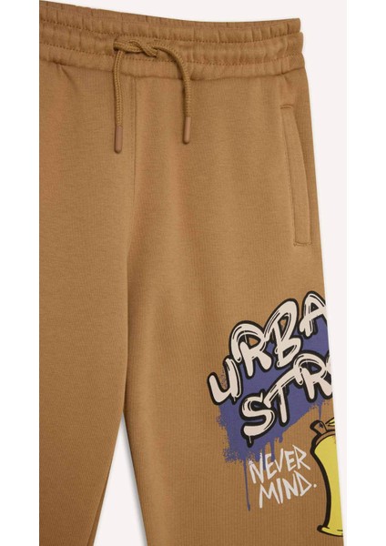 Erkek Çocuk Baskılı Beli Paçası Lastikli Eşofman Altı