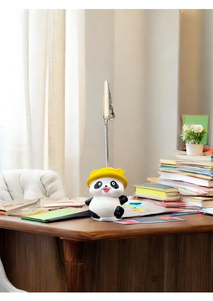 Sarı Ördek Şapkalı Kawaii Panda Fotoğraf ve Not Tutucu - Ofis Masa Not Tutacağı fiyatları