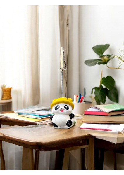 Sarı Ördek Şapkalı Kawaii Panda Fotoğraf ve Not Tutucu - Ofis Masa Not Tutacağı modelleri