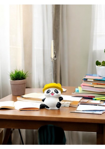 Sarı Ördek Şapkalı Kawaii Panda Fotoğraf ve Not Tutucu - Ofis Masa Not Tutacağı fırsatları