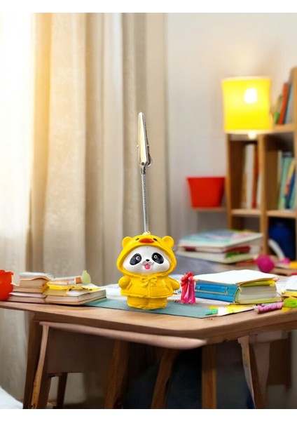 Kawaii Sevimli Tekli Sarı Kıyafetli Ördek Panda Fotoğraf ve Not Tutucu - Ofis Masa Not Tutacağı modelleri