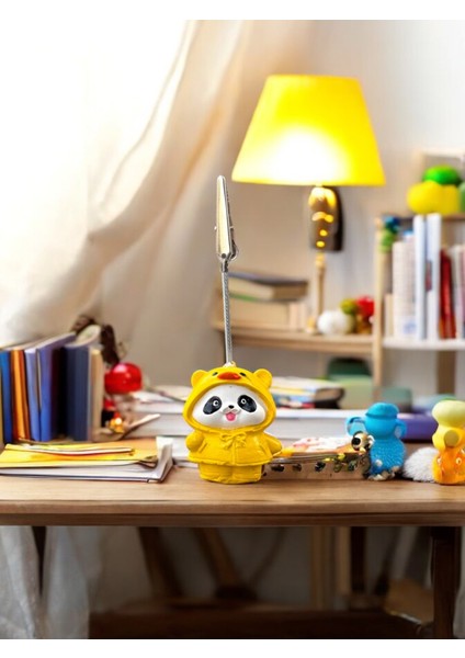 Kawaii Sevimli Tekli Sarı Kıyafetli Ördek Panda Fotoğraf ve Not Tutucu - Ofis Masa Not Tutacağı fırsatları