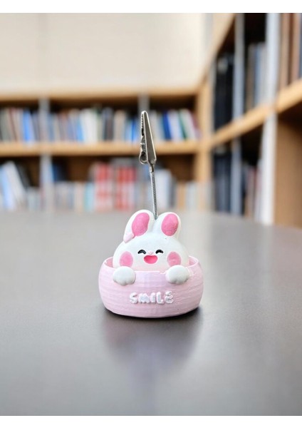 Smile Temalı Tavşan Fotoğraf Not Tutucu Ofis Masası Tutacak Hediyelik fiyatları