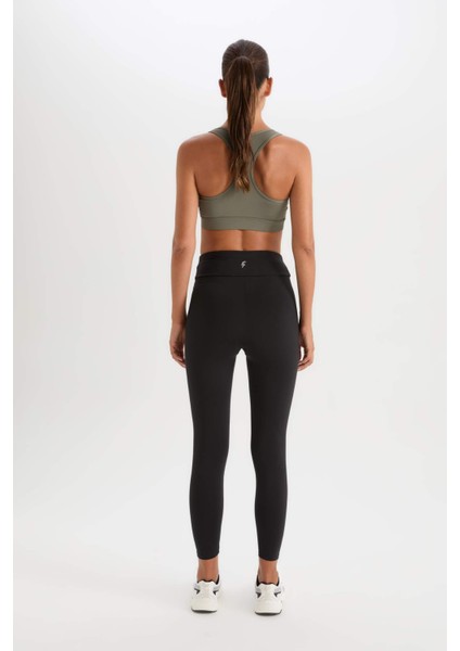 Fit Toparlayıcı Yüksek Bel İçi Yumuşak Tüylü Beli Saran Basic Düz Sporcu Tayt W8206AZ25SP