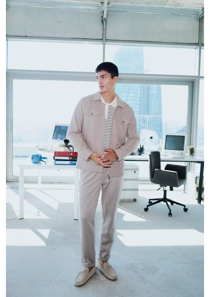 Slim Fit Dar Kesim Astarlı Fermuarlı Cepli Mevsimlik Baharlık Mont D7533AX25SP