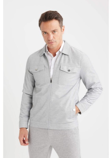 Slim Fit Dar Kesim Astarlı Fermuarlı Cepli Mevsimlik Baharlık Mont D7533AX25SP