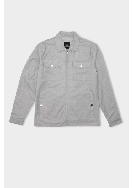 Slim Fit Dar Kesim Astarlı Fermuarlı Cepli Mevsimlik Baharlık Mont D7533AX25SP