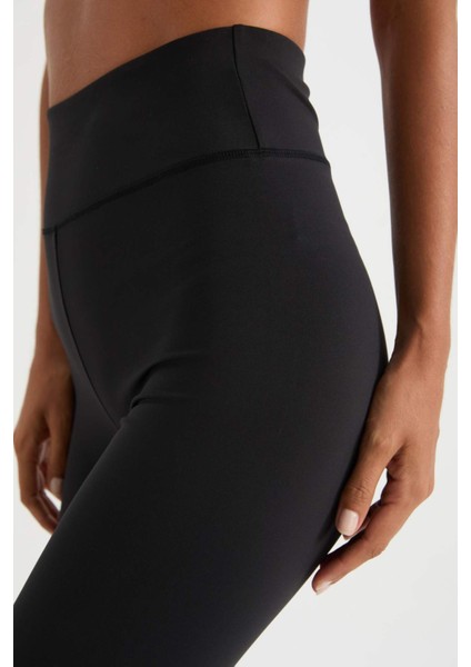 Fit Yüksek Bel Biker Esnek Kısa Basic Düz Sporcu Tayt Z6741AZ25SP