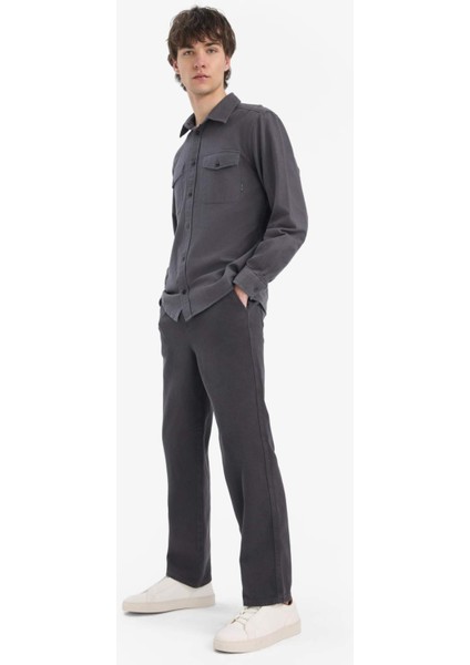 %100 Pamuk Bol Rahat Kesim Wide Leg Geniş Paça Yazlık Keten Görünümlü Pantolon D7285AX25SP