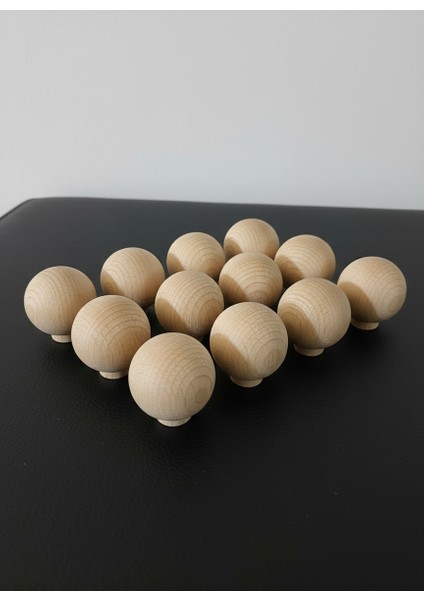 Ahşap Küre Lüks Country Mutfak Dolap Kulbu Ahşap 15 Adet