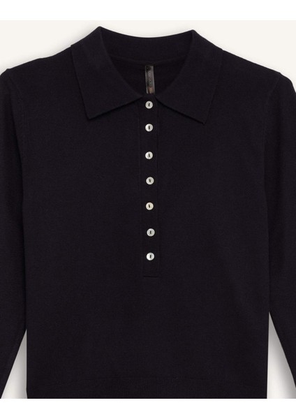 Regular Fit Polo Yaka Basic Düz Triko Kazak D6259Ax25Sp