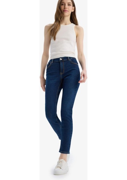 Rebeca Skinny Fit Yüksek Bel Düz Paça Uzun Jean Taş Yıkama Pantolon D8178AX25SP