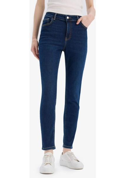 Rebeca Skinny Fit Yüksek Bel Düz Paça Uzun Jean Taş Yıkama Pantolon D8178AX25SP