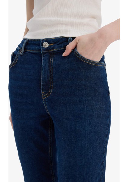 Rebeca Skinny Fit Yüksek Bel Düz Paça Uzun Jean Taş Yıkama Pantolon D8178AX25SP