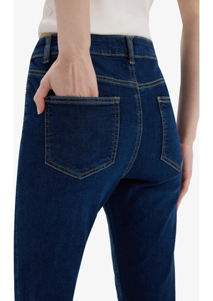 Rebeca Skinny Fit Yüksek Bel Düz Paça Uzun Jean Taş Yıkama Pantolon D8178AX25SP