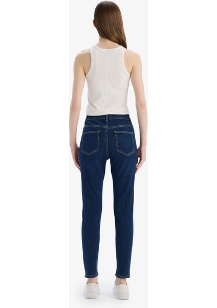 Rebeca Skinny Fit Yüksek Bel Düz Paça Uzun Jean Taş Yıkama Pantolon D8178AX25SP