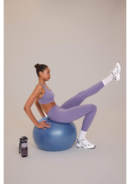 Fit Yüksek Bel Beli Saran Esnek Basic Düz Sporcu Tayt B4147AX25SP