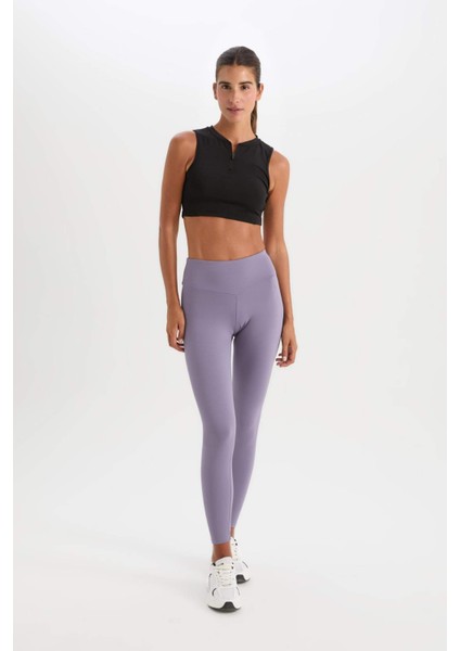 Fit Yüksek Bel Beli Saran Esnek Basic Düz Sporcu Tayt B4147AX25SP
