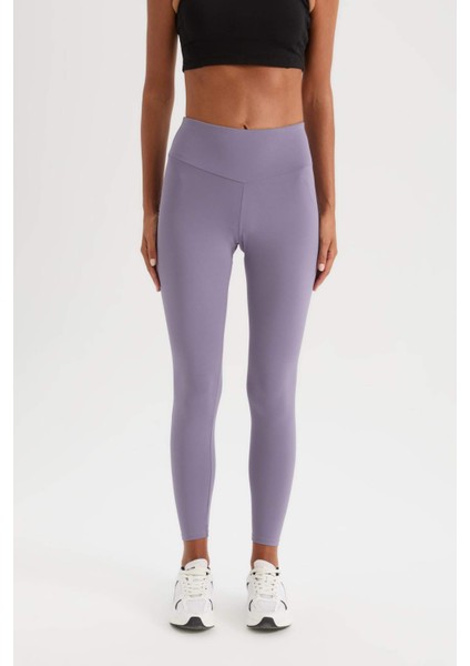 Fit Yüksek Bel Beli Saran Esnek Basic Düz Sporcu Tayt B4147AX25SP