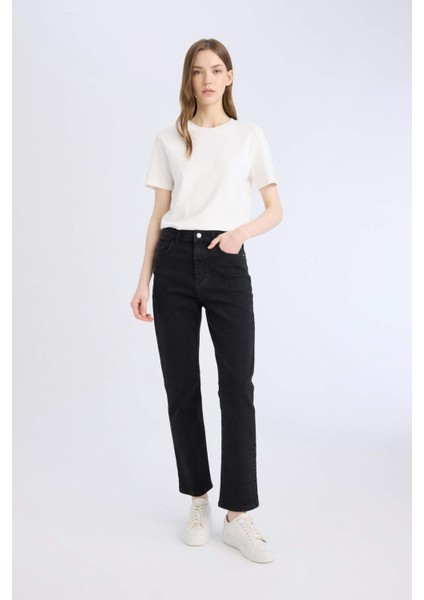 Mary Vintage Straight Fit Yüksek Bel Düz Paça Uzun Jean Pantolon D8180AX25SP