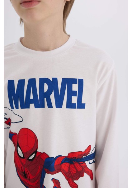 Erkek Çocuk Pijama Takımı Marvel Spiderman Bisiklet Yaka Uzun Kollu Üst Uzun Alt Y4861A624WN