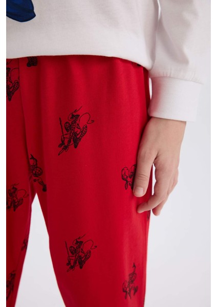 Erkek Çocuk Pijama Takımı Marvel Spiderman Bisiklet Yaka Uzun Kollu Üst Uzun Alt Y4861A624WN