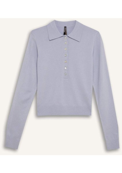 Regular Fit Polo Yaka Basic Düz Triko Kazak D6259Ax25Sp