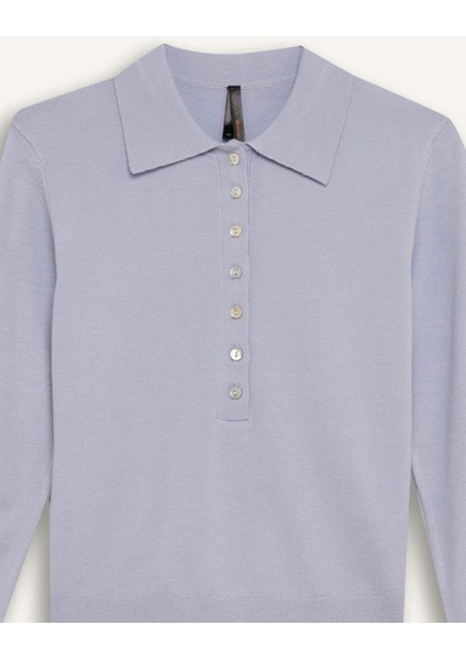 Regular Fit Polo Yaka Basic Düz Triko Kazak D6259Ax25Sp